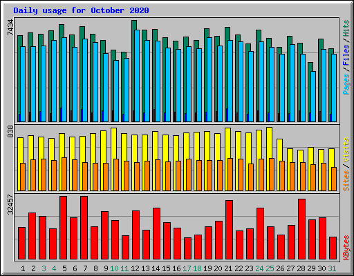 Daily usage for October 2020