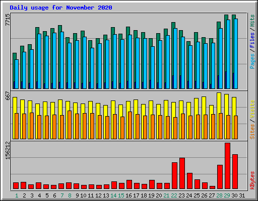 Daily usage for November 2020