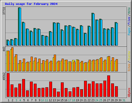 Daily usage for February 2024