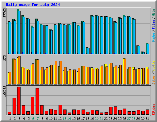 Daily usage for July 2024