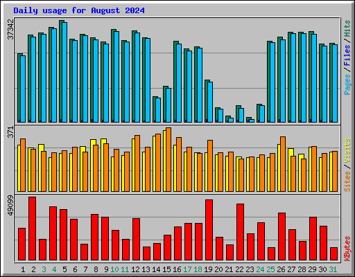 Daily usage for August 2024