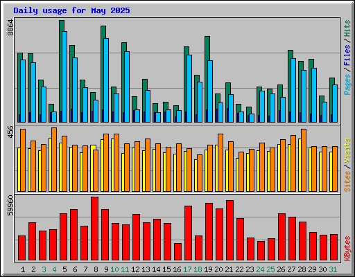 Daily usage for May 2025