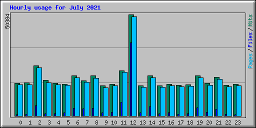 Hourly usage for July 2021
